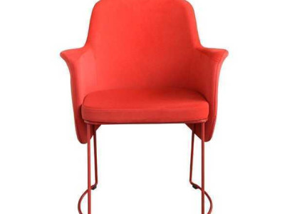 Modern Esszimmerstuhl Stuhl Küchenstuhl Sessel Sitzer Stoff Modern Holz Rot